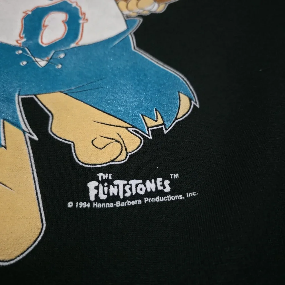 Vintage 1994 Miami Dolphins Flintstones Black NFL Football Sweater Men's Large‎